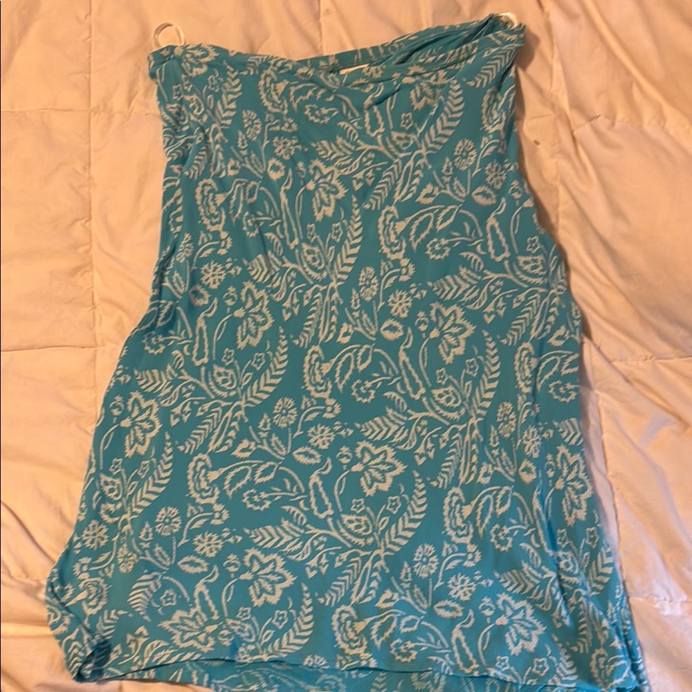 Turquoise Asymmetrical Pencil Skirt